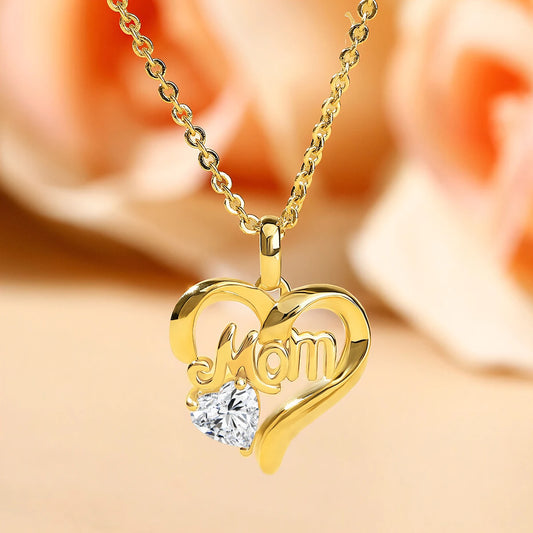 Luxury Gift: Real 14K Gold Heart Necklace with 1ct Moissanite Diamond