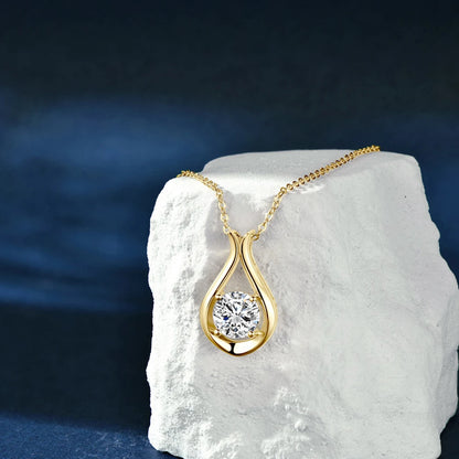 8mm 2ct D Color Moissanite Pendant Necklace in 925 Sterling Silver – Brilliant Diamond-Style Jewelry for Women, Perfect for Parties, Weddings, and Gifts