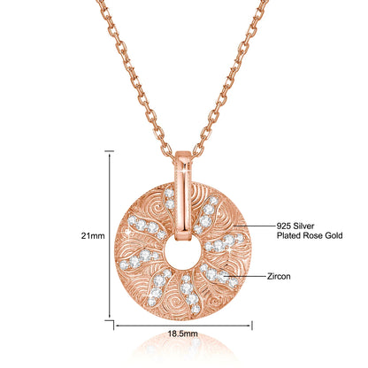 Round Moissanite Sun Necklace in Gold – Luxury Pendant with Chain, Trending 2024 Jewelry, Non-Tarnish