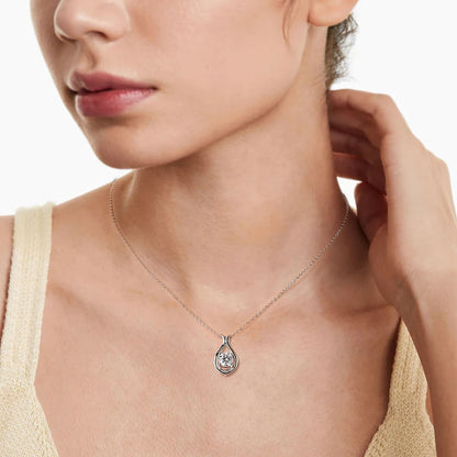 8mm 2ct D Color Moissanite Pendant Necklace in 925 Sterling Silver – Brilliant Diamond-Style Jewelry for Women, Perfect for Parties, Weddings, and Gifts