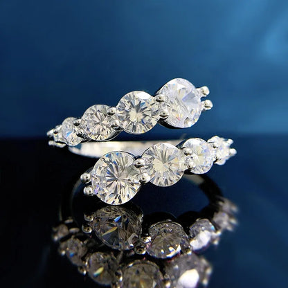 3.26cttw GRA-Certified Moissanite Sparkling Wedding & Engagement Band in 925 Sterling Silver
