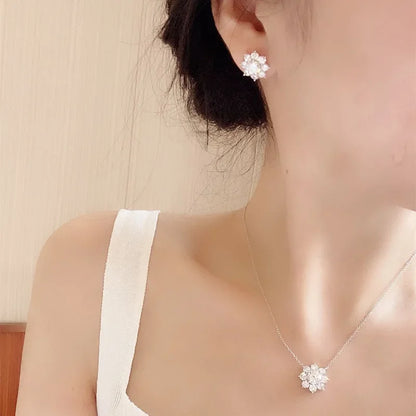 925 Sterling Silver Original Certified 2cttw Moissanite Jewelry Sets For Women Sunflower Pendant Necklace Earring Fine Jewelry
