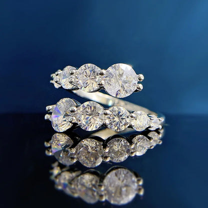 3.26cttw GRA-Certified Moissanite Sparkling Wedding & Engagement Band in 925 Sterling Silver