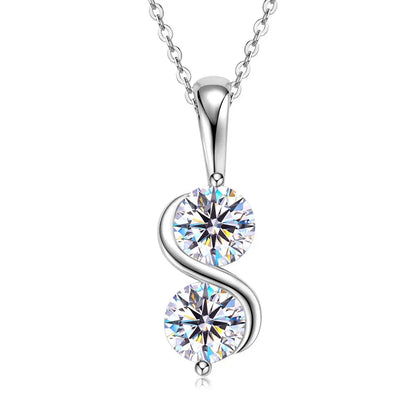 RAPRGOLD GRA Certified 1CT Moissanite Round Pendant Necklace for Women, featuring a brilliant 1-carat moissanite gemstone set in 925 sterling silver