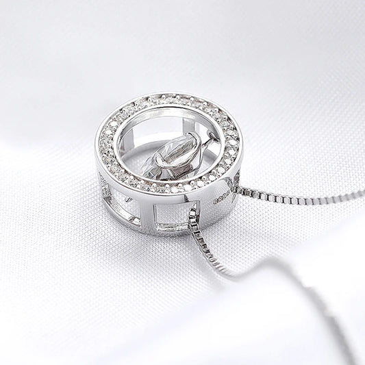 2ct Real Moissanite Necklace for Women Box Chain Vintage Girl's Pendant 100% S925 Sterling Silver Plated Platinum Jewelry