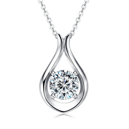 8mm 2ct D Color Moissanite Pendant Necklace in 925 Sterling Silver – Brilliant Diamond-Style Jewelry for Women, Perfect for Parties, Weddings, and Gifts