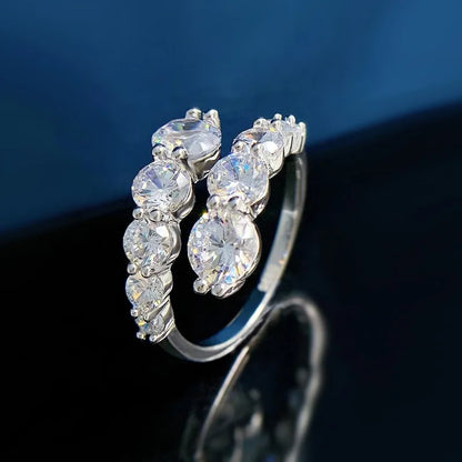 3.26cttw GRA-Certified Moissanite Sparkling Wedding & Engagement Band in 925 Sterling Silver
