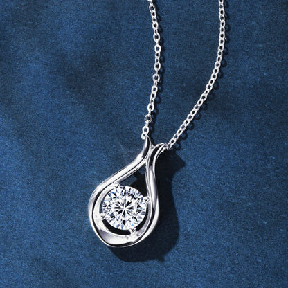 8mm 2ct D Color Moissanite Pendant Necklace in 925 Sterling Silver – Brilliant Diamond-Style Jewelry for Women, Perfect for Parties, Weddings, and Gifts