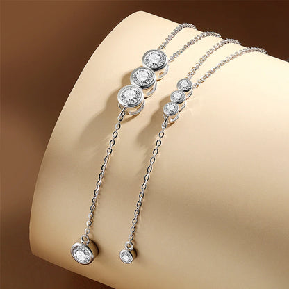 3mm/5mm Full Moissanite Necklace for Girls – Classic Bubble Clavicular Chain in 925 Sterling Silver, GRA Certified Fine Jewelry