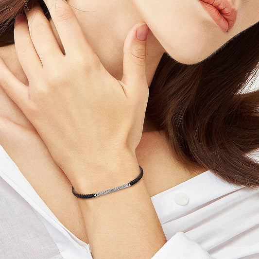 2/3mm Braided-rope Moissanite Bracelets - Adjustable Fit for All! 925 Sterling Silver with 18k Plating - Sparkly Fun in Every Link!