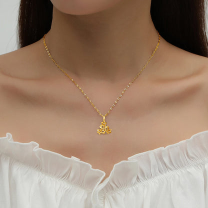 Certified Moissanite Flower Necklace in Gold for Women – Natural Stone Pendant with Diamond-Like Brilliance and Chain, Luxury Gift 2025