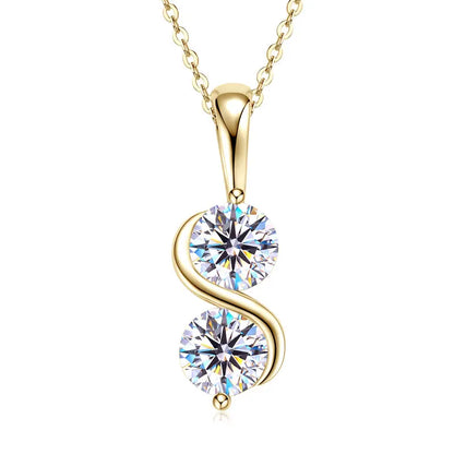 RAPRGOLD GRA Certified 1CT Moissanite Round Pendant Necklace for Women, featuring a brilliant 1-carat moissanite gemstone set in 925 sterling silver