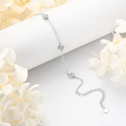 Adjustable 21.5cm 925 Silver Bracelet for Women Featuring 6.5mm & 2.5mm VVS1 Moissanite Diamonds – 2025 Trend Jewelry Gift