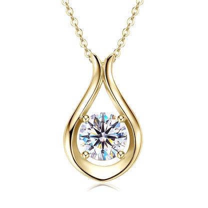 8mm 2ct D Color Moissanite Pendant Necklace in 925 Sterling Silver – Brilliant Diamond-Style Jewelry for Women, Perfect for Parties, Weddings, and Gifts