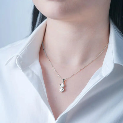 RAPRGOLD GRA Certified 1CT Moissanite Round Pendant Necklace for Women, featuring a brilliant 1-carat moissanite gemstone set in 925 sterling silver