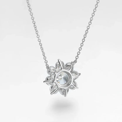 925 Sterling Silver Original Certified 2cttw Moissanite Jewelry Sets For Women Sunflower Pendant Necklace Earring Fine Jewelry