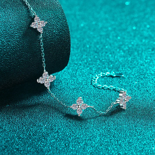 Bracelet Sterling Silver 925 Luxury Chain with 2cttw of 3mm Stones