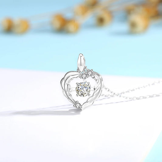 Heart Pendant Necklace Moissanite Women 100% 925 Sterling Silver With Certificate Wedding Jewelry Bride Gift Trending