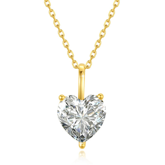 Eternal Elegance: 14K Gold Heart Moissanite Pendant
