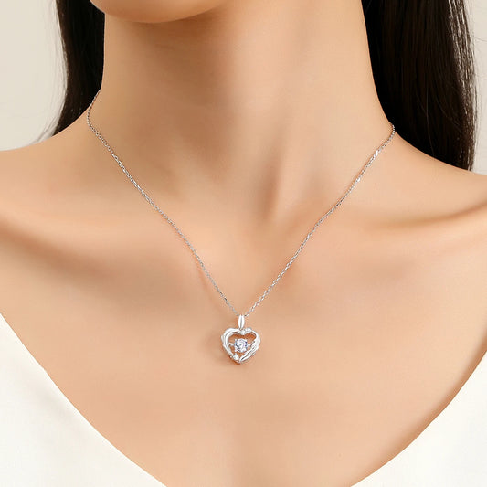 Heart Pendant Necklace Moissanite Women 100% 925 Sterling Silver With Certificate Wedding Jewelry Bride Gift Trending