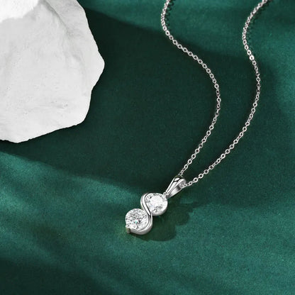 RAPRGOLD GRA Certified 1CT Moissanite Round Pendant Necklace for Women, featuring a brilliant 1-carat moissanite gemstone set in 925 sterling silver