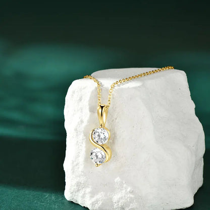 RAPRGOLD GRA Certified 1CT Moissanite Round Pendant Necklace for Women, featuring a brilliant 1-carat moissanite gemstone set in 925 sterling silver