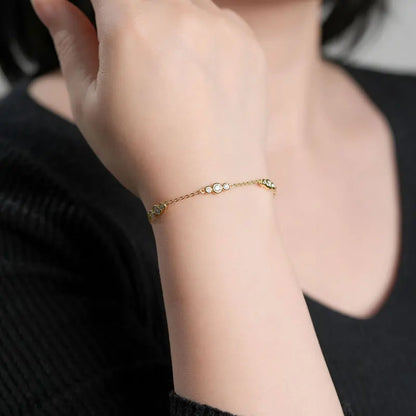 Adjustable 21.5cm 925 Silver Bracelet for Women Featuring 6.5mm & 2.5mm VVS1 Moissanite Diamonds – 2025 Trend Jewelry Gift