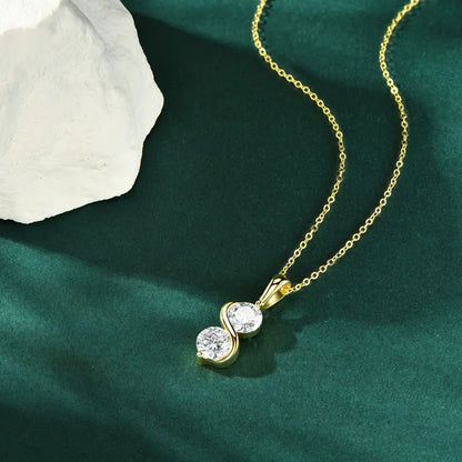 RAPRGOLD GRA Certified 1CT Moissanite Round Pendant Necklace for Women, featuring a brilliant 1-carat moissanite gemstone set in 925 sterling silver