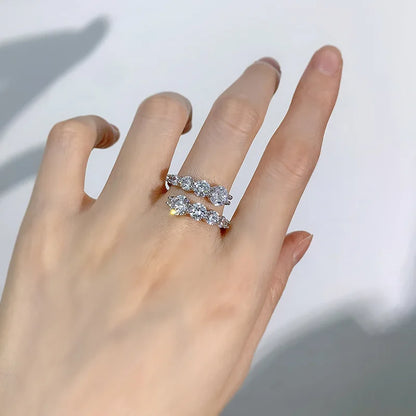 3.26cttw GRA-Certified Moissanite Sparkling Wedding & Engagement Band in 925 Sterling Silver