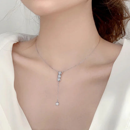 3mm/5mm Full Moissanite Necklace for Girls – Classic Bubble Clavicular Chain in 925 Sterling Silver, GRA Certified Fine Jewelry