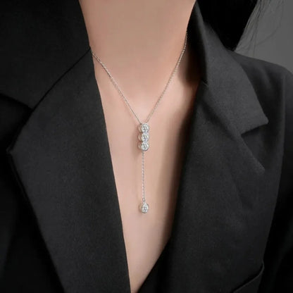 3mm/5mm Full Moissanite Necklace for Girls – Classic Bubble Clavicular Chain in 925 Sterling Silver, GRA Certified Fine Jewelry