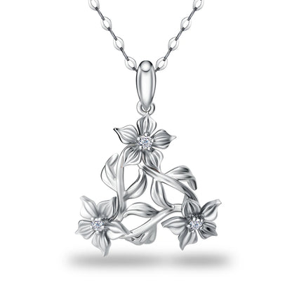 Certified Moissanite Flower Necklace in Gold for Women – Natural Stone Pendant with Diamond-Like Brilliance and Chain, Luxury Gift 2025
