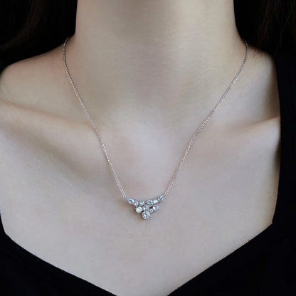 4.8cttw Full Moissanite Pendant Necklace for Women S925 Silver Round & Pear Cut Lab Diamond Necklace