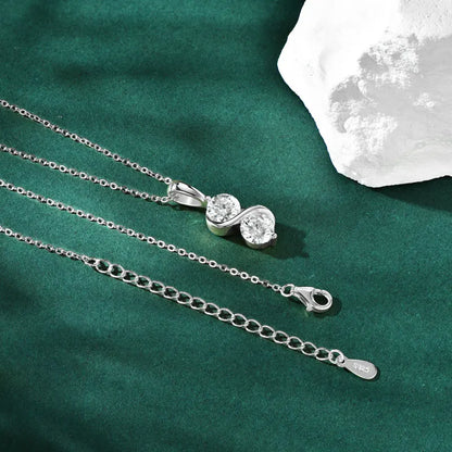RAPRGOLD GRA Certified 1CT Moissanite Round Pendant Necklace for Women, featuring a brilliant 1-carat moissanite gemstone set in 925 sterling silver