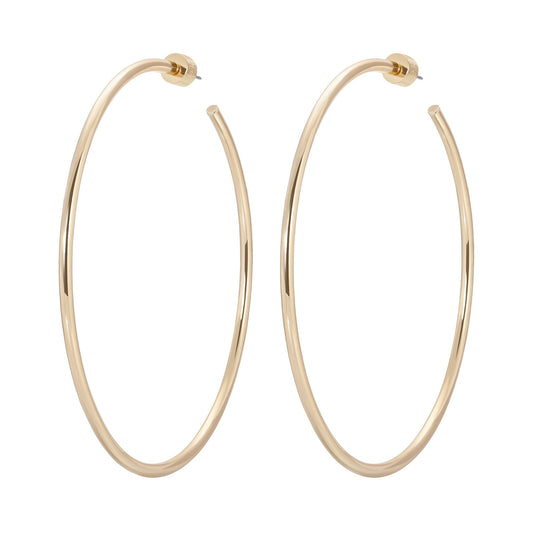 3" Ultimate Hoops luxurious 14K Yellow Gold